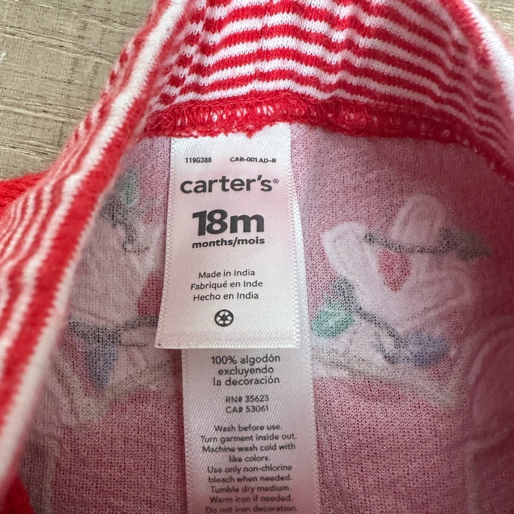 Carter's Red Striped Kids Leggings - Picture 6 of 6